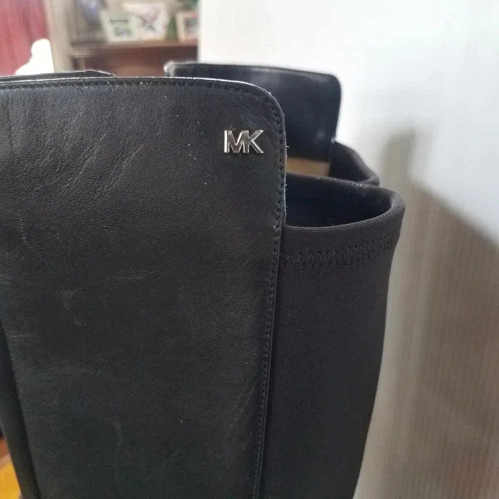 NWOT MICHAEL KORS Tall Black Leather Riding Boots - Picture 2 of 3